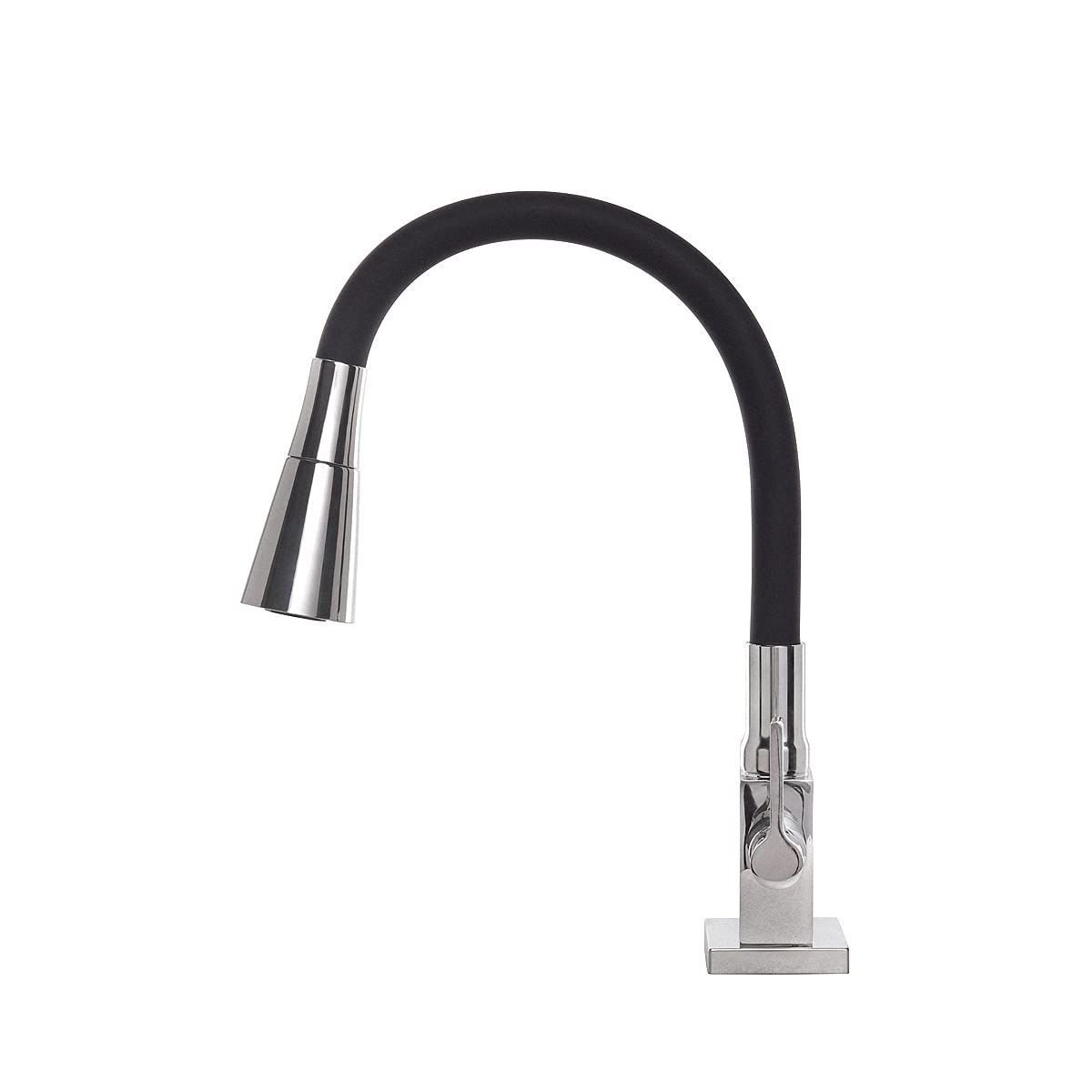 Torneira Cozinha Flexível Quadrada Bancada Cone Preto 2 Jato - 4