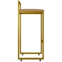 Ver imagem 6 de Banqueta Alta Para Cozinha Sala De Jantar Hanna L02 Dourado Linho Bege Escuro - Lyam Decor