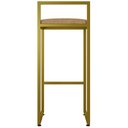 Ver imagem 7 de Banqueta Alta Para Cozinha Sala De Jantar Hanna L02 Dourado Linho Bege Escuro - Lyam Decor