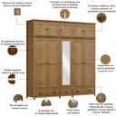 Ver imagem 4 de Guarda Roupa Casal 10 Portas com Espelho e Maleiro Mazzaro F06 Freijó - Lyam Decor