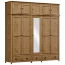 Ver imagem 1 de Guarda Roupa Casal 10 Portas com Espelho e Maleiro Mazzaro F06 Freijó - Lyam Decor