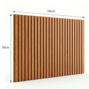 Ver mais imagens de Cabeceira Solteiro Ripada MDF Modular 90x110cm sem Furos 3M:Marrom