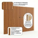 Ver imagem 2 de Cabeceira Solteiro Ripada MDF Modular 90x110cm sem Furos 3M:Marrom