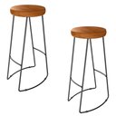 Ver imagem 1 de Kit 2 Banquetas Altas para Cozinha Estilo Industrial Aura D09 Peroba - Mpozenato