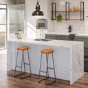 Ver imagem 2 de Kit 2 Banquetas Altas para Cozinha Estilo Industrial Aura D09 Peroba - Mpozenato