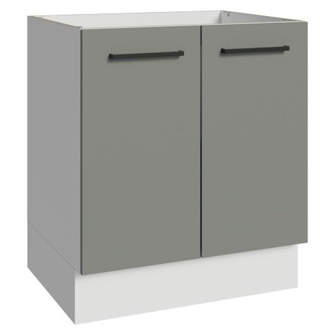 Balcão de Cozinha Agata 2 Portas MDP 70cm Branco e Cinza Madesa