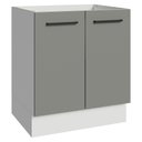 Ver imagem 1 de Balcão de Cozinha Agata 2 Portas MDP 70cm Branco e Cinza Madesa