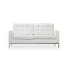 Sofá Florence Knoll 2 Lugares Cromado em Sintético Branco - 1