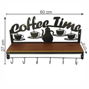 Ver imagem 2 de Prateleira Coffe Time Rústica em Ferro e Madeira