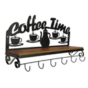 Ver imagem 4 de Prateleira Coffe Time Rústica em Ferro e Madeira