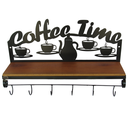 Ver imagem 3 de Prateleira Coffe Time Rústica em Ferro e Madeira