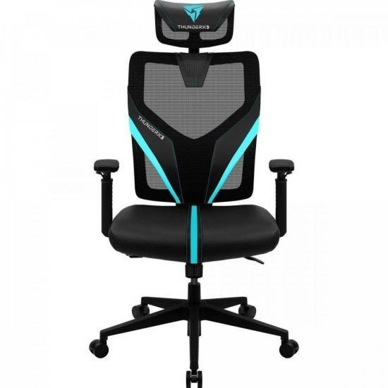 Cadeira Ergonomic Yama1 Preta/cyan Thunderx3 - 2