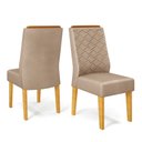 Ver imagem 3 de Conjunto Sala de Jantar Mesa Tampo Retangular Chanfrado Curvo Mad/vid 160 X 90cm Kiara Cedro Off Whi