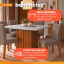 Ver imagem 5 de Conjunto Sala de Jantar Amsterdã New Mesa com Tampo Giratório 6 Cadeiras Trieste Madeirado/Mascavo