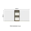 Ver imagem 3 de Armário de Cozinha Aéreo 150 cm 2 Portas e 2 Nichos Rustic/Branco Glamy Madesa