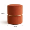 Ver imagem 3 de Puff Cinta no Meio Dourada / Terracota Veludo