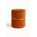 Ver imagem 2 de Puff Cinta no Meio Dourada / Terracota Veludo