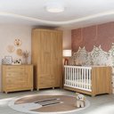 Ver imagem 1 de Quarto de Bebê Completo com Berço Americano 3 em 1 Allegra Multimóveis Mp4590 Madeirado