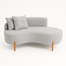 Sofá Curvo Orgânico 2 Pessoas Cm Bouclê Cinza Sofa Montanaris - 3