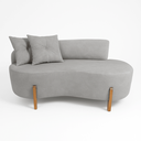 Ver imagem 2 de Sofá Curvo Orgânico 2 Pessoas Cm Bouclê Cinza Sofa Montanaris