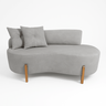 Sofá Curvo Orgânico 2 Pessoas Cm Bouclê Cinza Sofa Montanaris - 1
