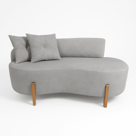 Sofá Curvo Orgânico 2 Pessoas Cm Bouclê Cinza Sofa Montanaris