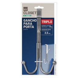 Gancho Triplo de Metal para Porta Ordene - 3