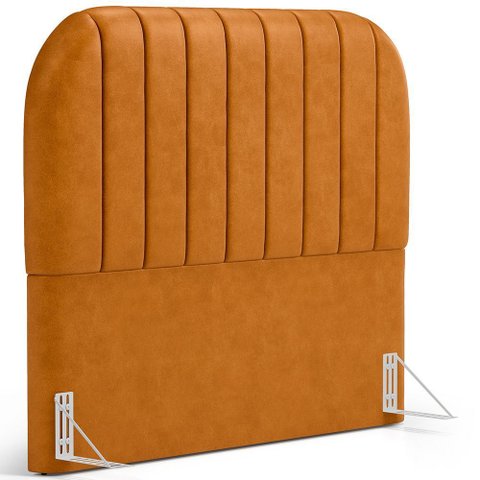 Cabeceira Cama Box Casal Estofada Orgânica 140cm Alice W01 Couríssimo Whisky - Lyam Decor