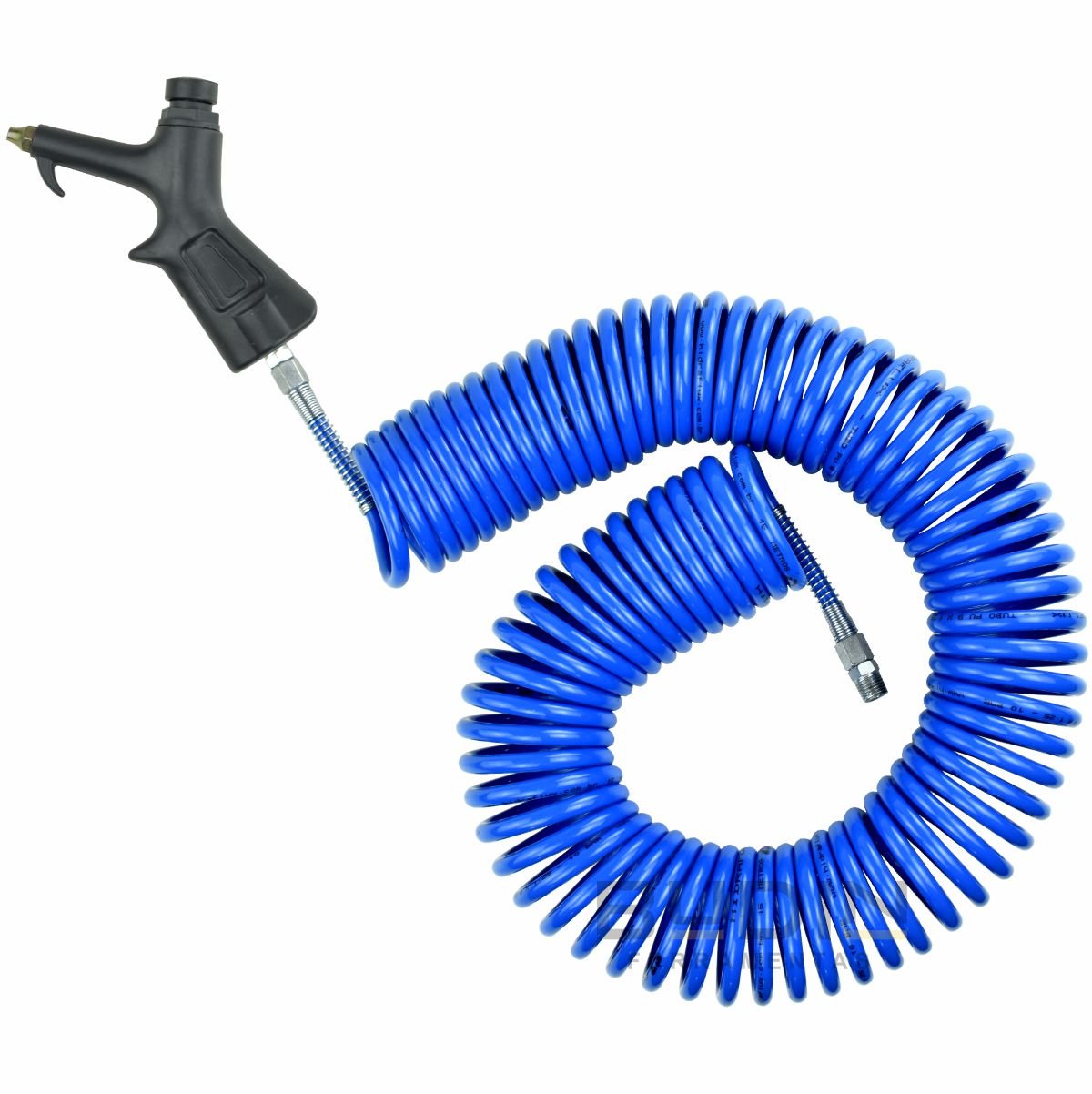 Mangueira Espiral 15 mts x 8mm em Poliuretano Terminais Macho 1/4 Pneumática Ar Comprimido Com - 1
