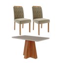 Ver imagem 1 de Sala de Jantar 130x80cm Tampo Mdf/vidro 4 Cadeira Cimol Maitê Cimol Cinamomo/off/mad/joli