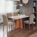 Ver imagem 2 de Sala de Jantar 130x80cm Tampo Mdf/vidro 4 Cadeira Cimol Maitê Cimol Cinamomo/off/mad/joli