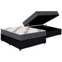 Ver imagem 1 de Cama Box Baú Casal: Colchão Anatômico Ortobom D33 / Ep Airtech 100 + Base Crc Courano Black(