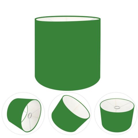 Cúpula Abajur e Luminária Cilíndrica Vivare Cp-7013 Ø30x30cm - Bocal Nacional Verde-folha
