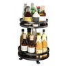 Fruteira Cesto Organizador 2 Andares Giratorio Prateleira Porta Condimento Vinho Azeite Mesa Bancada - 11