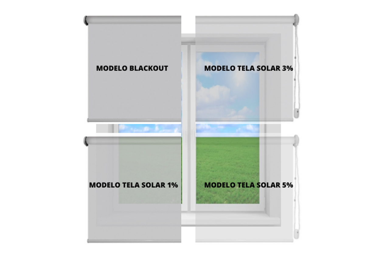 Persiana Cortina Rolo Tela Solar 3% Ambiente Interno Quarto Cozinha Sala Varanda 1,30 Larg x 2,30 Al - 7