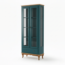 Ver imagem 1 de Cristaleira 2 Portas 1 Gaveta Ecomem MDF Montada Azul Petróleo - Imbuia