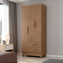 Ver imagem 2 de Roupeiro Lite 3 Portas 2 Gavetas Guarda-roupa Solteiro - Carvalho Oak