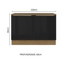Ver imagem 3 de Balcão de Pia 120 cm 2 Portas Rustic/Preto Lux Madesa