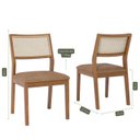 Ver imagem 2 de Conjunto 2 Cadeiras para Sala de Jantar em Madeira Tauari Tamarindo Marrom/Kaki