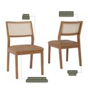 Ver imagem 1 de Conjunto 2 Cadeiras para Sala de Jantar em Madeira Tauari Tamarindo Marrom/Kaki