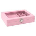 Ver imagem 6 de Estojo Porta Joia Organizador Tampa Transparente Rosa Barbie