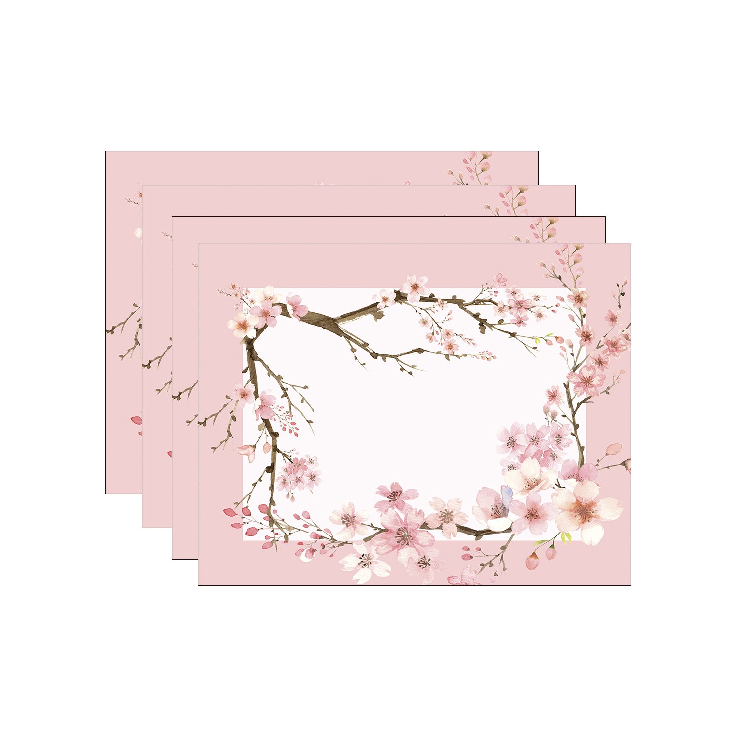 Kit Jogo Americano Sakura Rosa - 4 Peças