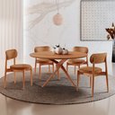 Ver imagem 1 de Sala de Jantar Mesa Ballare 120cm Tampo Redondo com 4 Cadeiras Ballare Soft Moderna Mobília
