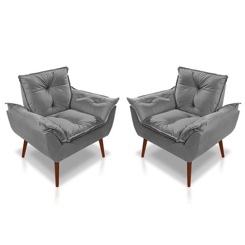 Kit 02 Poltrona Opala Decorativa 4 Almofadas 40 X 40