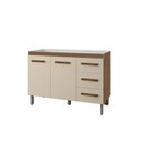 Ver imagem 2 de Balcão Gabinete para Pia 120cm Bianca sem Cuba/Tampo - Savana/Off White
