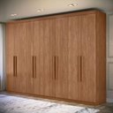 Ver imagem 6 de Guarda Roupa Casal 8 Portas 4 Gavetas Master New e Cômoda Havana Master Jatobá Acetinado - Santos An