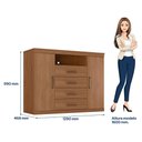 Ver imagem 4 de Guarda Roupa Casal 8 Portas 4 Gavetas Master New e Cômoda Havana Master Jatobá Acetinado - Santos An