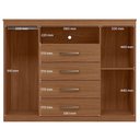 Ver imagem 5 de Guarda Roupa Casal 8 Portas 4 Gavetas Master New e Cômoda Havana Master Jatobá Acetinado - Santos An