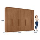 Ver imagem 2 de Guarda Roupa Casal 8 Portas 4 Gavetas Master New e Cômoda Havana Master Jatobá Acetinado - Santos An