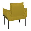 Ver imagem 4 de Poltrona Sofá Luxo Base Metal Preto Recepção Escritório Amarelo